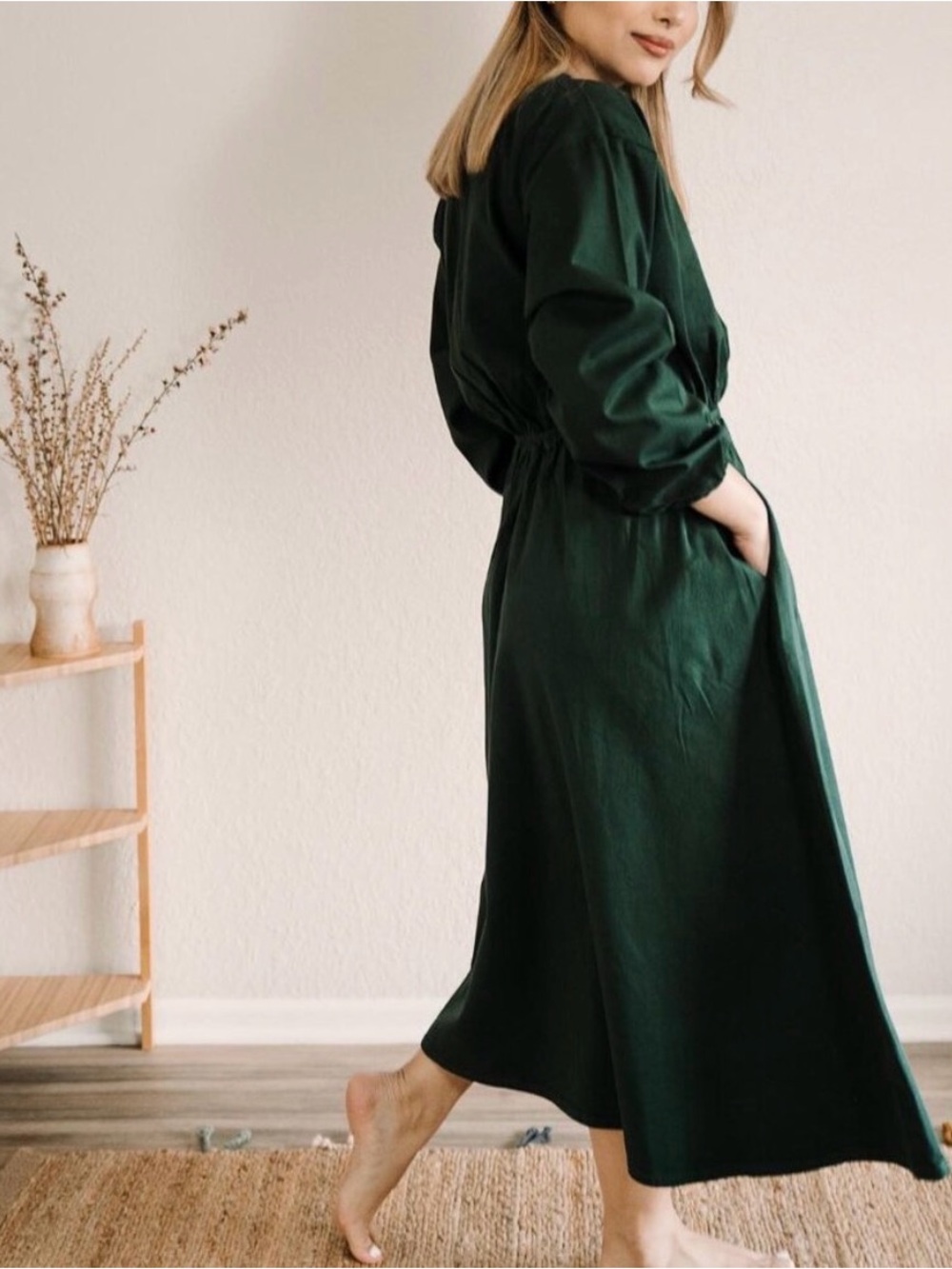 Anthropologie Mien Studios Maison Midi Preppy Minimalist chic Dress - Jade sz L